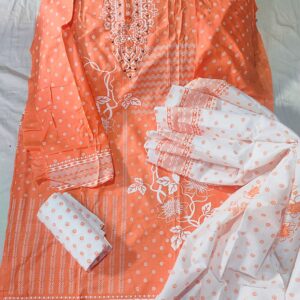 প্রিমিয়াম দিল্লি বুটিক থ্রি পিস (ওরেঞ্জ) - Premium Delhi Boutiques Three Piece (Orange)